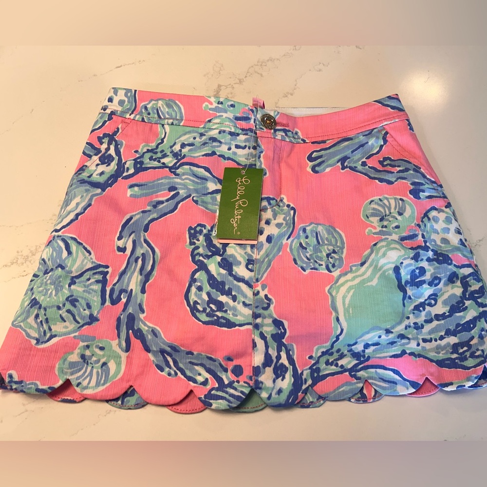 Lily Pulitzer Colette Skort Pink Pout Size 0 Scalloped NWT